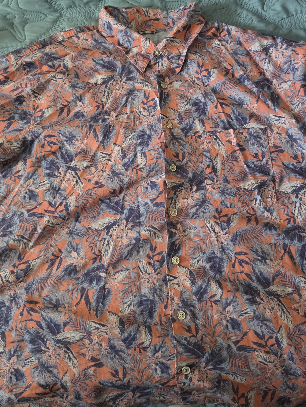 Izod Saltwater Men's Tropical Print Button-Up Shirt 2xb - Picture 2 of 6